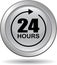 24 hours support web button gray