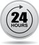 24 hours support web button gray