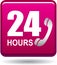 24 hours support web button pink