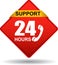 24 hours support web button red