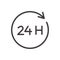 24 hours thin line icon. Vector design, easily editable. Always open twenty four hour service