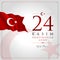 24 November, Turkish Teachers Day celebration card.