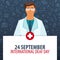 24 September. International Deaf day. Medical holiday. Vector medicine illustration.