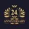 24th Anniversary Design, luxurious golden color 24 years Anniversary logo