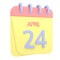 24th April 3D calendar icon