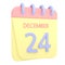 24th December 3D calendar icon
