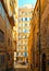 25.08.2018. View of a narrow street with steps, old buildings and facades in the historical city of Agrigento in Sicily, Italy