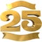 25 3d render anniversary golden sign