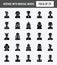 25 Avatars With Medical Masks Glyph icon pack. vector illustration