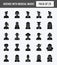 25 Avatars With Medical Masks Glyph icon pack. vector illustration