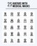 25 Avatars With Medical Masks Outline icons Pack vector illustration