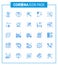 25 Blue Coronavirus Covid19 Icon pack such as disease, runny, health care, nose, magnifying