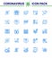 25 Blue Coronavirus Covid19 Icon pack such as hands spray, alcohol, heart, lab, test