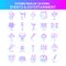 25 Blue and Pink Futuro Events and Entertainment Icon Pack