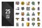 25 Cats Lineal Color icon pack. vector illustration