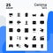 25 Cenima Icon Set. 100% Editable EPS 10 Files. Business Logo Concept Ideas Solid Glyph icon design