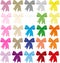 25 coloured ribbon bows