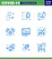 25 Coronavirus Emergency Iconset Blue Design such as communication, medical monitor, hands, medical electronics, drop