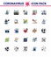 25 Coronavirus Emergency Iconset Blue Design such as emergency, sickness fever, transmission, sick, headache