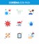 25 Coronavirus Emergency Iconset Blue Design such as stay home, event, consultation, risk, corona