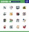 25 Coronavirus Emergency Iconset Blue Design such as virus, notice, banned, error, medical monitor