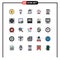 25 Creative Icons Modern Signs and Symbols of app, heart, alarm, flask, alert