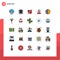 25 Creative Icons Modern Signs and Symbols of beach, photo, heart, editing, mop