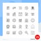 25 Creative Icons Modern Signs and Symbols of building, love, efforts, heart, left