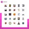 25 Creative Icons Modern Signs and Symbols of coffee, love, ride, mobile, consultant