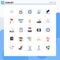 25 Creative Icons Modern Signs and Symbols of compose, paper, cable, page, document