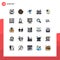 25 Creative Icons Modern Signs and Symbols of door, tutorial, drink, learning, up