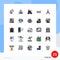 25 Creative Icons Modern Signs and Symbols of down, line, apple, graph, spa