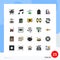 25 Creative Icons Modern Signs and Symbols of factory, metal, flask, medal, army