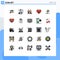 25 Creative Icons Modern Signs and Symbols of gymnastics, science, amateur, heart, soccer