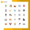 25 Creative Icons Modern Signs and Symbols of insurance, credit, firewall, account, sync