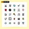 25 Creative Icons Modern Signs and Symbols of lock pad, shot, storm, golf, ball