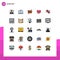 25 Creative Icons Modern Signs and Symbols of marshmallow, camping, energy, love, egg