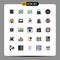 25 Creative Icons Modern Signs and Symbols of multimedia, unlock, night, security, padlock
