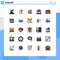 25 Creative Icons Modern Signs and Symbols of radio, world, achievement, settings, globe
