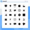 25 Creative Icons Modern Signs and Symbols of seo, optimization, chandelier, media, light