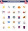 25 Creative USA Icons Modern Independence Signs and 4th July Symbols of american; icecream; garland; festival; food