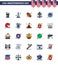 25 Creative USA Icons Modern Independence Signs and 4th July Symbols of flag; church; washington; cross; american ball