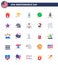 25 Creative USA Icons Modern Independence Signs and 4th July Symbols of spaceship; launcher; cola; united; baseball