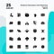 25 Distance Education and Elearning Icon Set. 100% Editable EPS 10 Files. Business Logo Concept Ideas Solid Glyph icon design