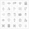 25 Editable Vector Line Icons and Modern Symbols of computer, valentine, smiley, love, chat