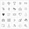 25 Editable Vector Line Icons and Modern Symbols of food, internet, hospital, router, wife