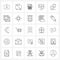 25 Editable Vector Line Icons and Modern Symbols of network, disable, file type, deny, excel