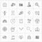 25 Editable Vector Line Icons and Modern Symbols of search, medical, windows, sign, flask