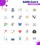 25 Flat Color Coronavirus Covid19 Icon pack such as virus, sleep, airplane, night, virus