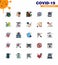 25 Flat Color Filled Line Coronavirus Covid19 Icon pack such as health, healthy, city, food, virus